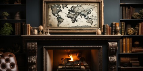 Historical Map in Antique Frame