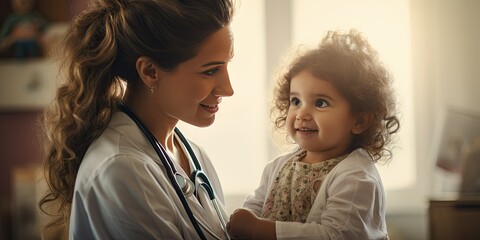 Gentle Pediatrician Comfort - obrazy, fototapety, plakaty
