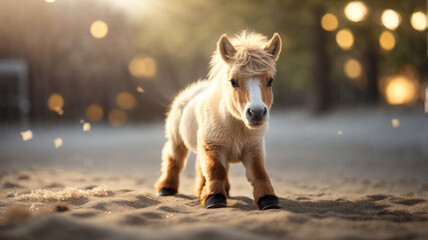 cute small horse - obrazy, fototapety, plakaty
