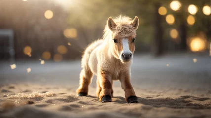 Fotobehang cute small horse © Maksym