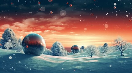 decorative christmas background, winterlandscape