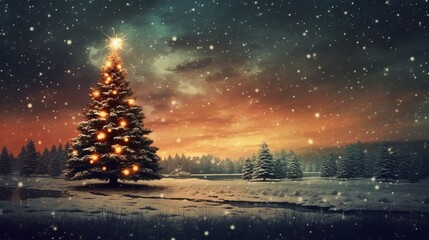 Fototapeta na wymiar decorative christmas background, winterlandscape