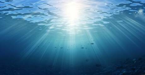 Fototapeta na wymiar Sunlight Streaming Through Ocean Water 