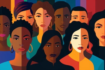 diversity concept digital illustration - 676974350