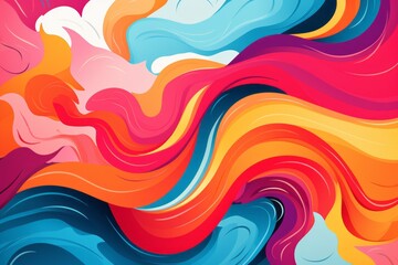 abstract colorful background with waves - 676974353