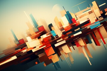 abstract city background - 676974356