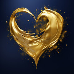Artistic gilded Brushstroke Heart

