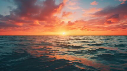 Obraz premium beach with blur background of sea on sunrise, Print media, Illustration, Banner, for website, copy space, for word, template, presentation