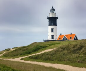 Fototapeta na wymiar Lighthouse on a Island