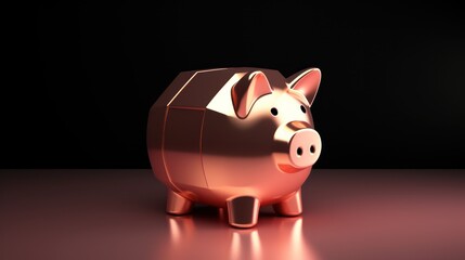 metallic pink piggy bank 3d model