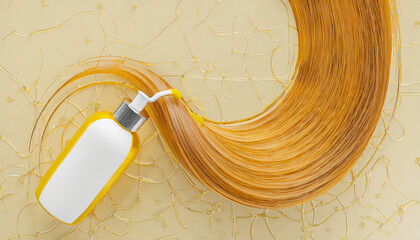 Hair treatment and Hair care Concept Background, Vitamin or Serum Shampoo,Damage hair Repair