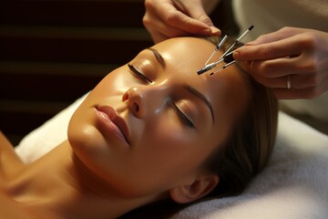 Professional administering botox injection treatment for non surgical cosmetic procedures
