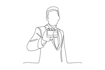 Continuous one line drawing Face recognition, voice authentication and retina scanning. Biometric authentication concept. Doodle vector illustration.
