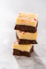Homemade candy cane fudge