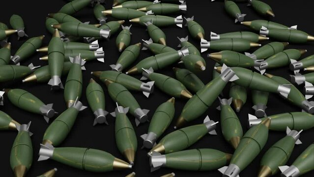4k of falling mortar bullets of war animation,mortar stack,falling mortar bullet,palestine war,israel war,perfect for news  video