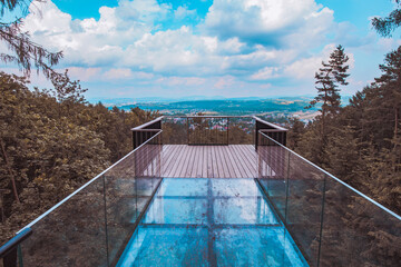Panoramic view at Stary Sącz city - Beskidy Mountains