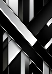 Black white silver abstract geometric presentation