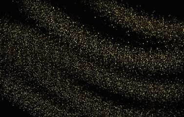 Luxury gold glitter. golden sparkle confetti. shiny glittering dust Frame border Background and Backdrop