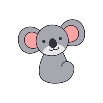 Cute koala. Vector illustration in a flat style. Isolated on white background.