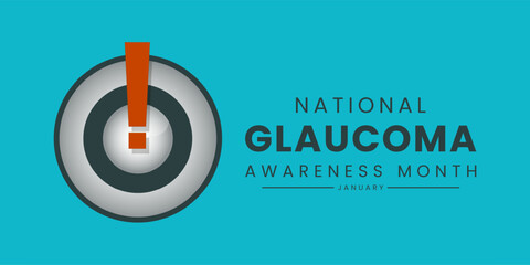 Vector illustration on the theme of National Glaucoma awareness month of January, national glaucoma banner, background. Vector Illustration
