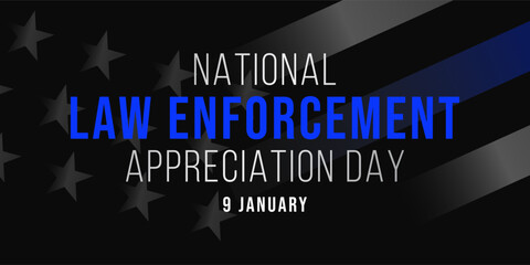 Law enforcement appreciation day (LEAD) is observed every year on January 9, to thank and show support to our local law enforcement officers who protect and serve. vector illustration