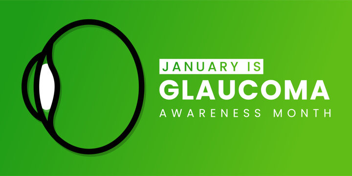 Vector illustration on the theme of National Glaucoma awareness month of January, national glaucoma banner, background. Vector Illustration