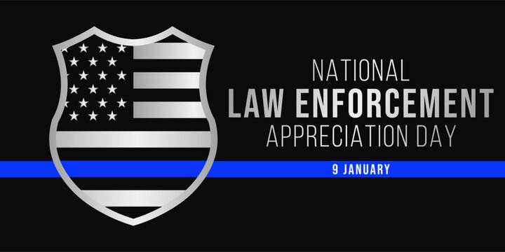 Law enforcement appreciation day (LEAD) is observed every year on January 9, to thank and show support to our local law enforcement officers who protect and serve. vector illustration
