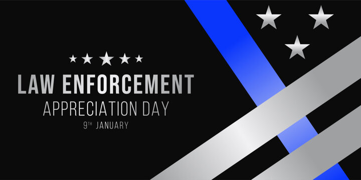 Law enforcement appreciation day (LEAD) is observed every year on January 9, to thank and show support to our local law enforcement officers who protect and serve. vector illustration