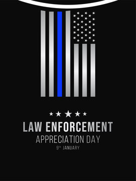 Law enforcement appreciation day (LEAD) is observed every year on January 9, to thank and show support to our local law enforcement officers who protect and serve. vector illustration