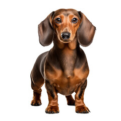 A full-body illustration of a Dachshund dog standing, showcased on a transparent background.