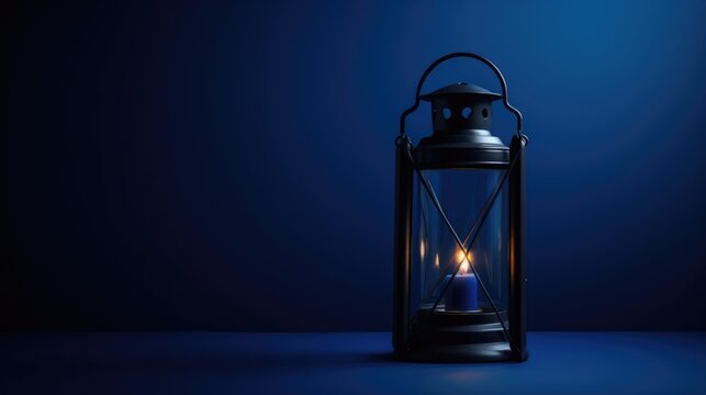 Antique fire metal background vintage oil kerosene lamp retro lantern light dark glass old