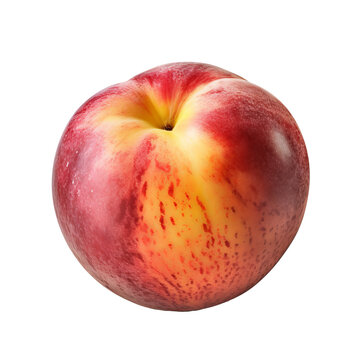 Nectarine, a full-bodied fruit with a vibrant, smooth skin, depicted in its entirety, showcased against a transparent backdrop.