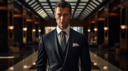 White caucasian person businessman suit tie adult guy men portrait male business