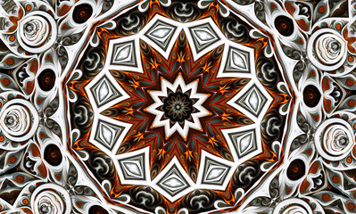 Abstract kaleidoscope background. Unique mandala design	
