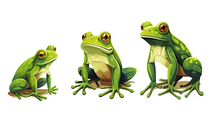 Foto op Canvas Frog cartoon isolated vector silhouettes © lara