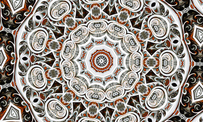 Abstract kaleidoscope background. Unique mandala design	