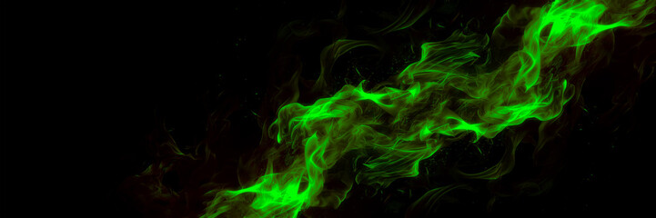abstract effect of green fire particles