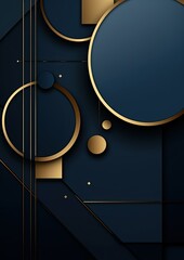 Luxury abstract gold and blue circle background geometric