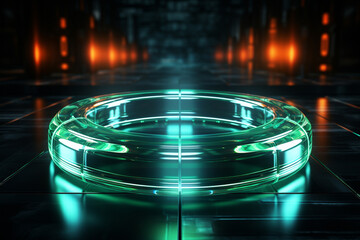 shiny technical texture with glowing ring, background image with glowing tint