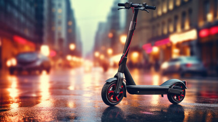 Electric scooters equipped with collision avoidance technology - obrazy, fototapety, plakaty