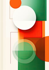 orange whit green red abstract geometric presentation