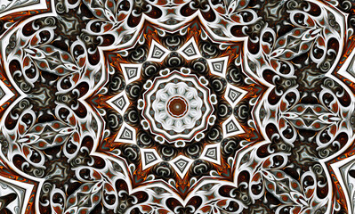 Abstract kaleidoscope background. Unique mandala design	