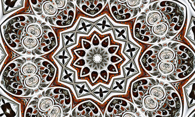Abstract kaleidoscope background. Unique mandala design	
