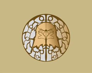 Eagle logo, geometric eagle face logo symbolizing freedom and intelligence.