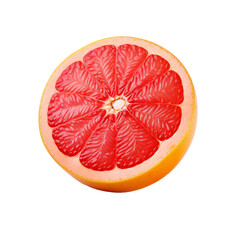 Grapefruit with a whole, uncut appearance, displayed against a clear, transparent backdrop.