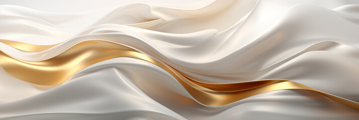white luxury elegant background with waves with golden fine lines