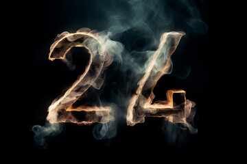 Counting down to the New Year: 24, the festive concept begins.Big numbers 24. The concept and atmosphere of the new year. Bright image. 