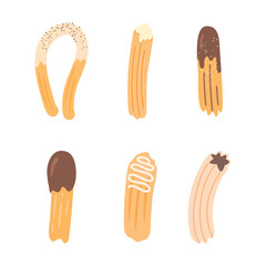 pastry churros sweet dessert collection