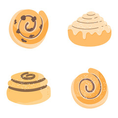 Fototapeta premium delicious Cinnamon roll with sugar