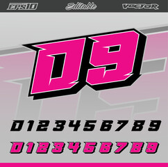 Racing sticker and number start designs
